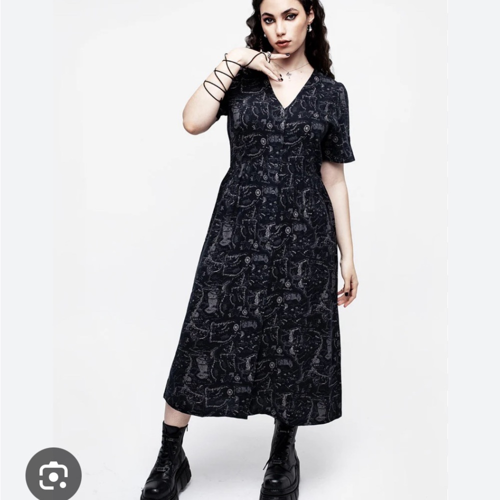 Disturbia Realm Button Down Midi Dress